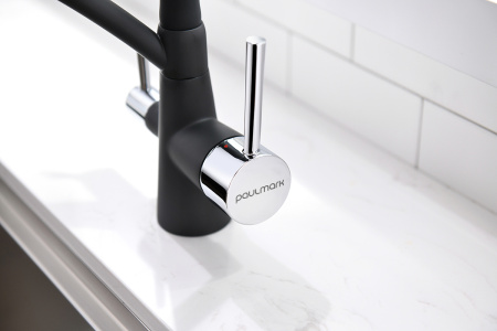 Смеситель для кухни Paulmark SIEGEN Si213111-401 на мойку черный/хром